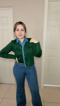 Suéter cuello denim
