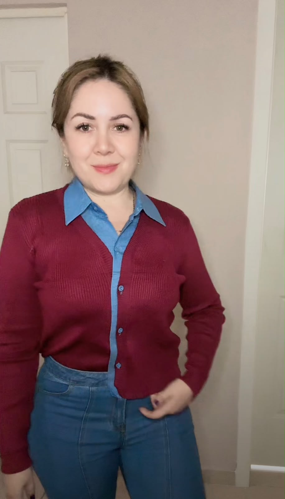 Suéter cuello denim