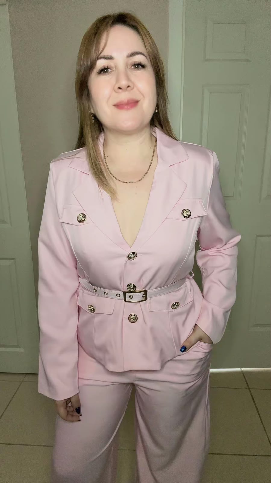 Traje sastre rosa