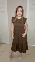 Vestido c/elástico café